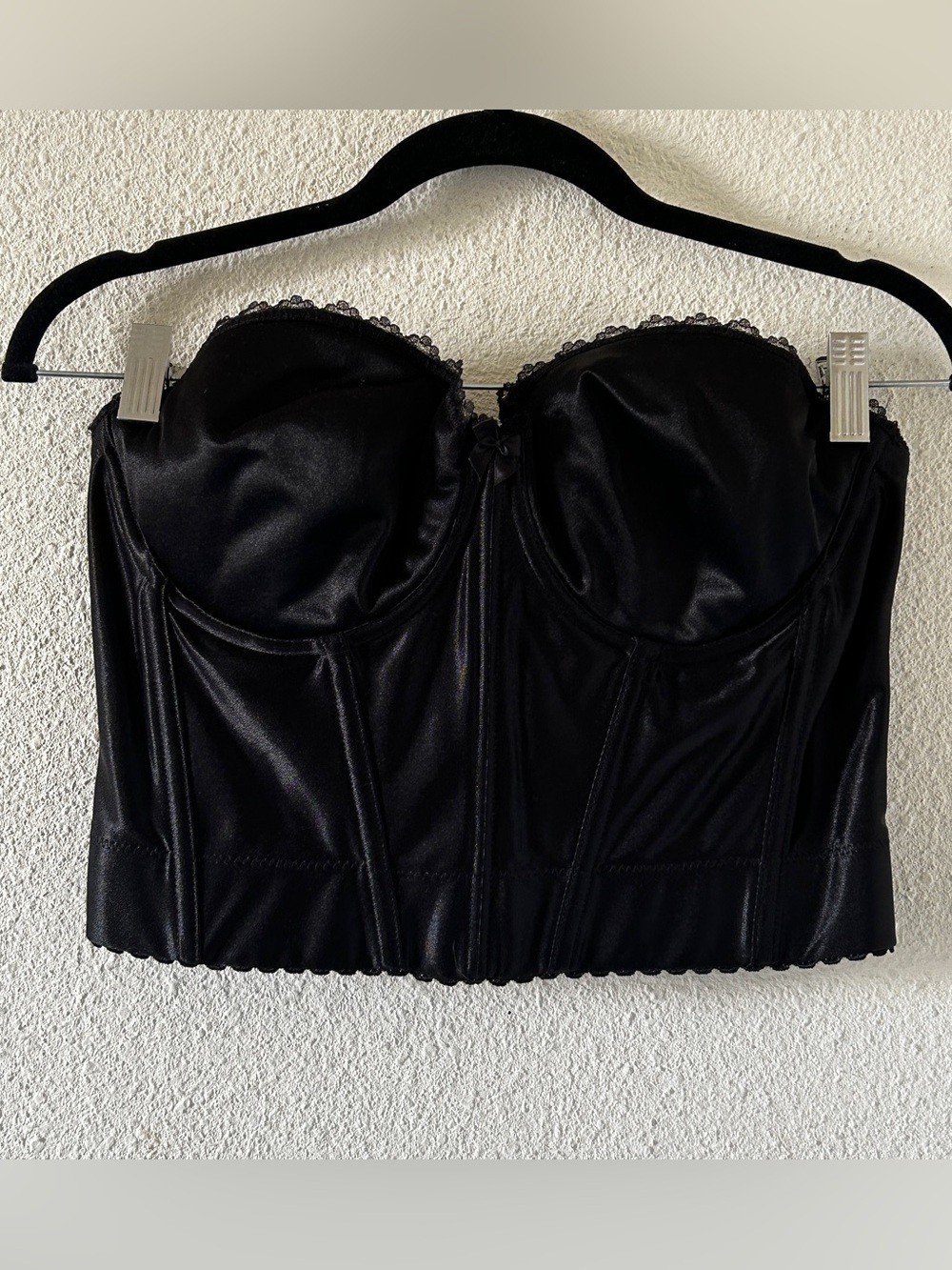 VTG Va Bien Elegant Party Date Night Out later bustier satin 38C black
